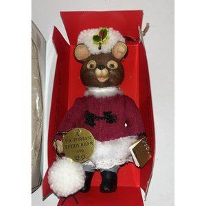 Kurt Adler Victorian Teddy Bear 1890 Collectors Corner Porcelain Face Christmas
